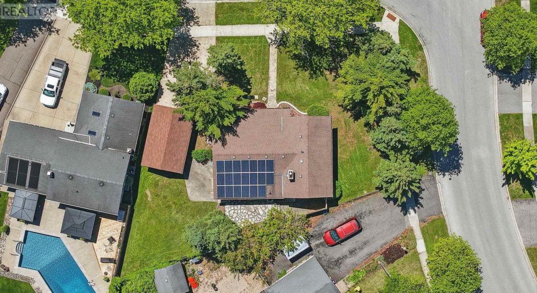 Drone view of house